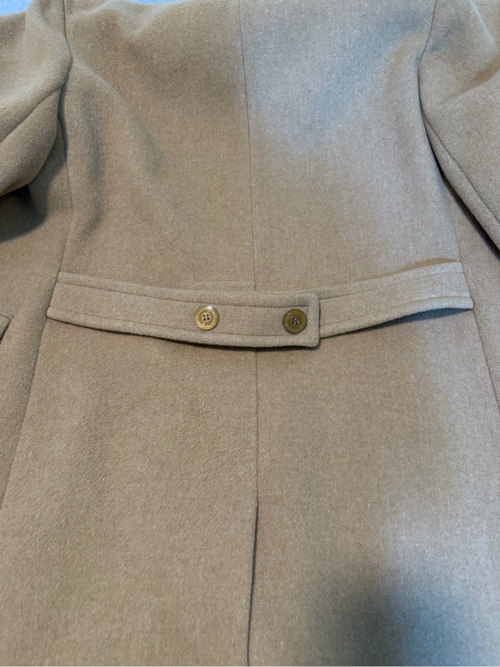 Pendleton Trench Coat Vintage Tan 90s Wool Camel Double Breasted Maxi Women’s 14 - Picture 10 of 12